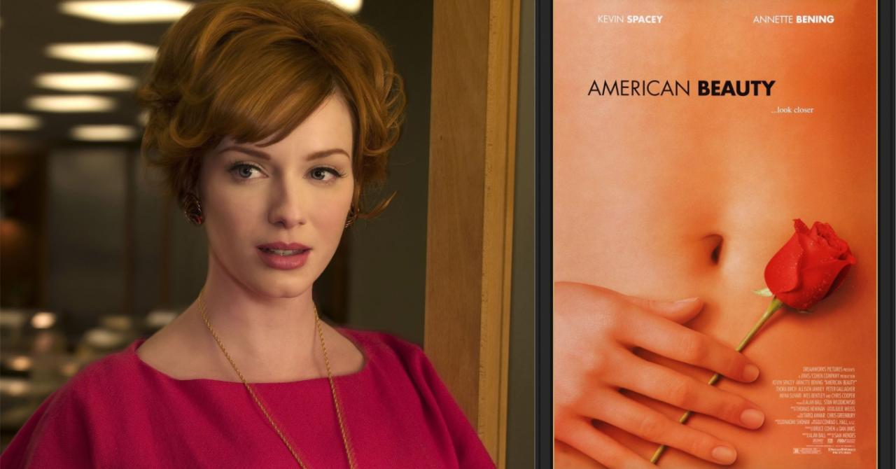 Christina Hendricks explains how her hand ended up on the American Beauty poster
