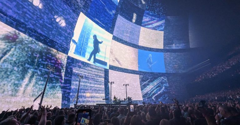 Images of U2 live in front of the biggest screen in the world