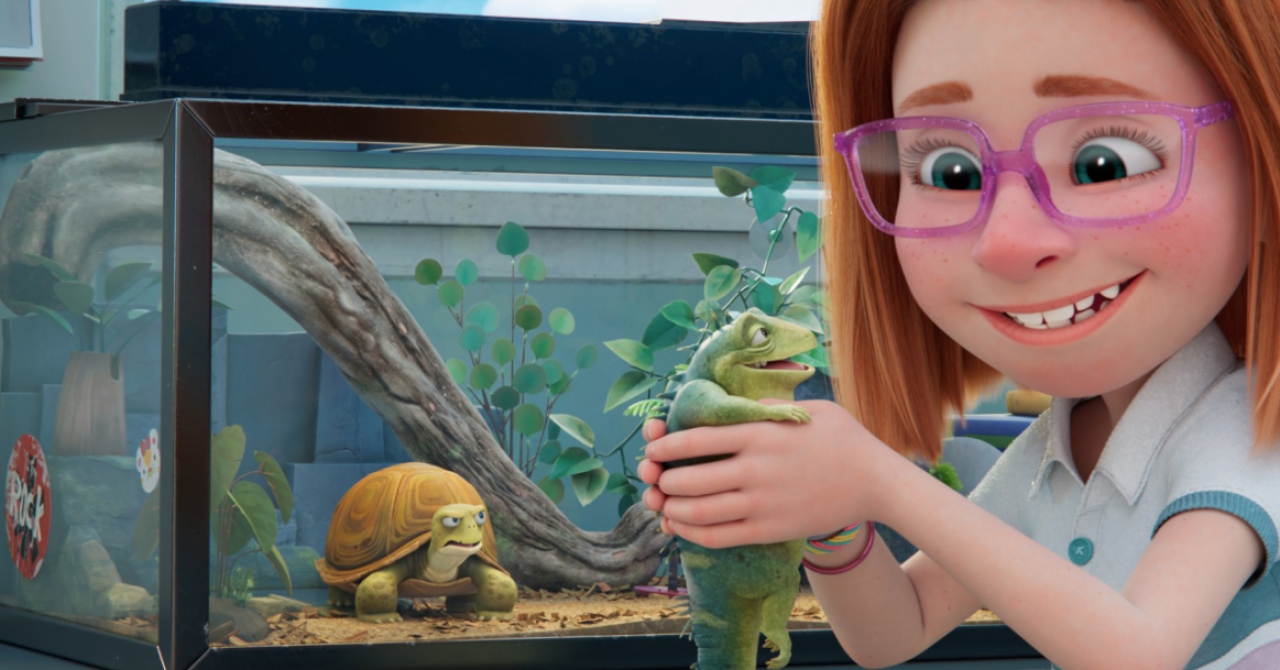 Leo, with Adam Sandler: the old lizard who whispered in the kids' ears (review)